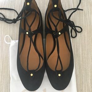 Lace up Chloe flats black suede